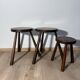 Farm stool in solid oak wood