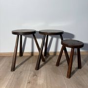 Farm stool in solid oak wood