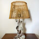 Lampe cristal et rotin vintage
