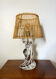 Lampe cristal et rotin vintage
