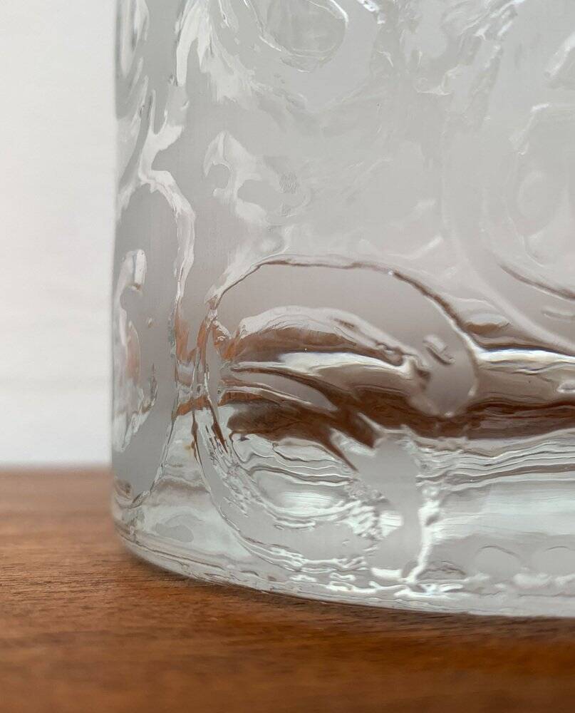 Large vase in raw glass, 1970s brutalism.