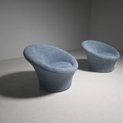 Pair of light blue Mushroom lounge chairs by Pierre Paulin for Artifort, 1960s