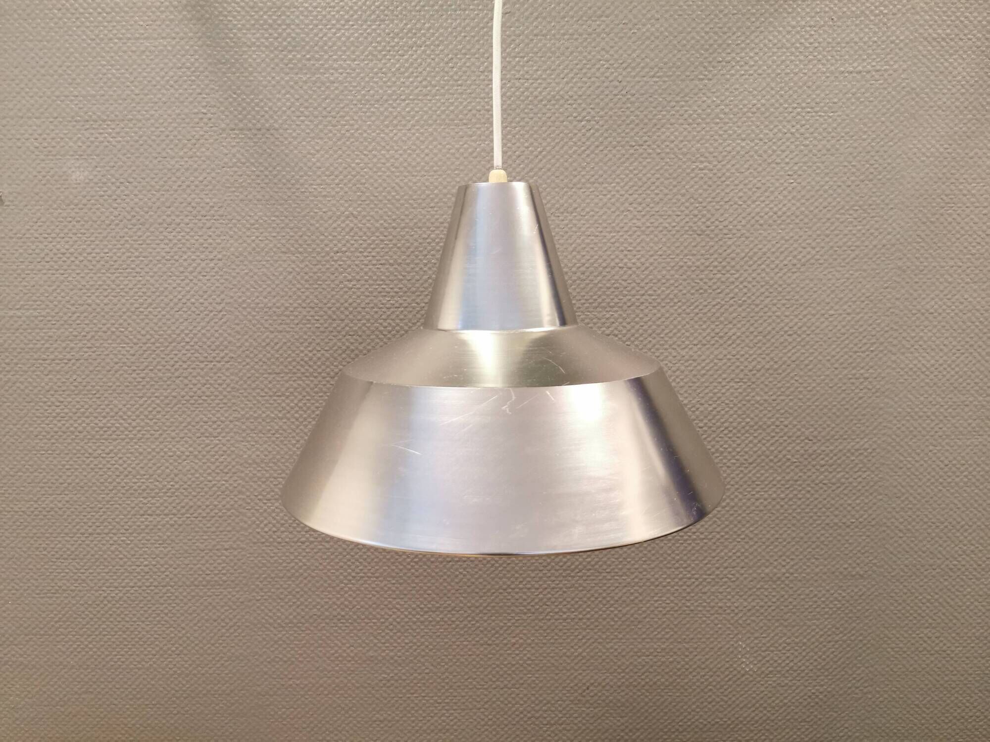 Workshop hanging lamp, from Asger BC light, in chrome/silver color (original color)