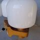 Pair of vintage 1960 wood/glass wall lights
