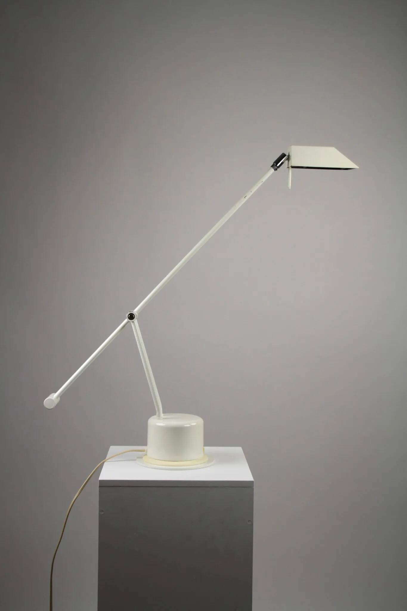 Minimalist White Adjustable Desk Lamp by Massive, Belgium — 1980s