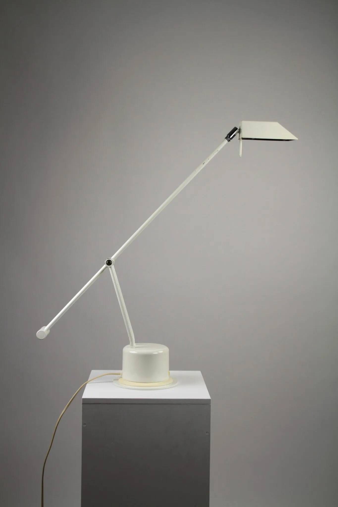 Minimalist White Adjustable Desk Lamp by Massive, Belgium — 1980s