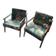 Set of 2 vintage Scandinavian boomerang style armchairs