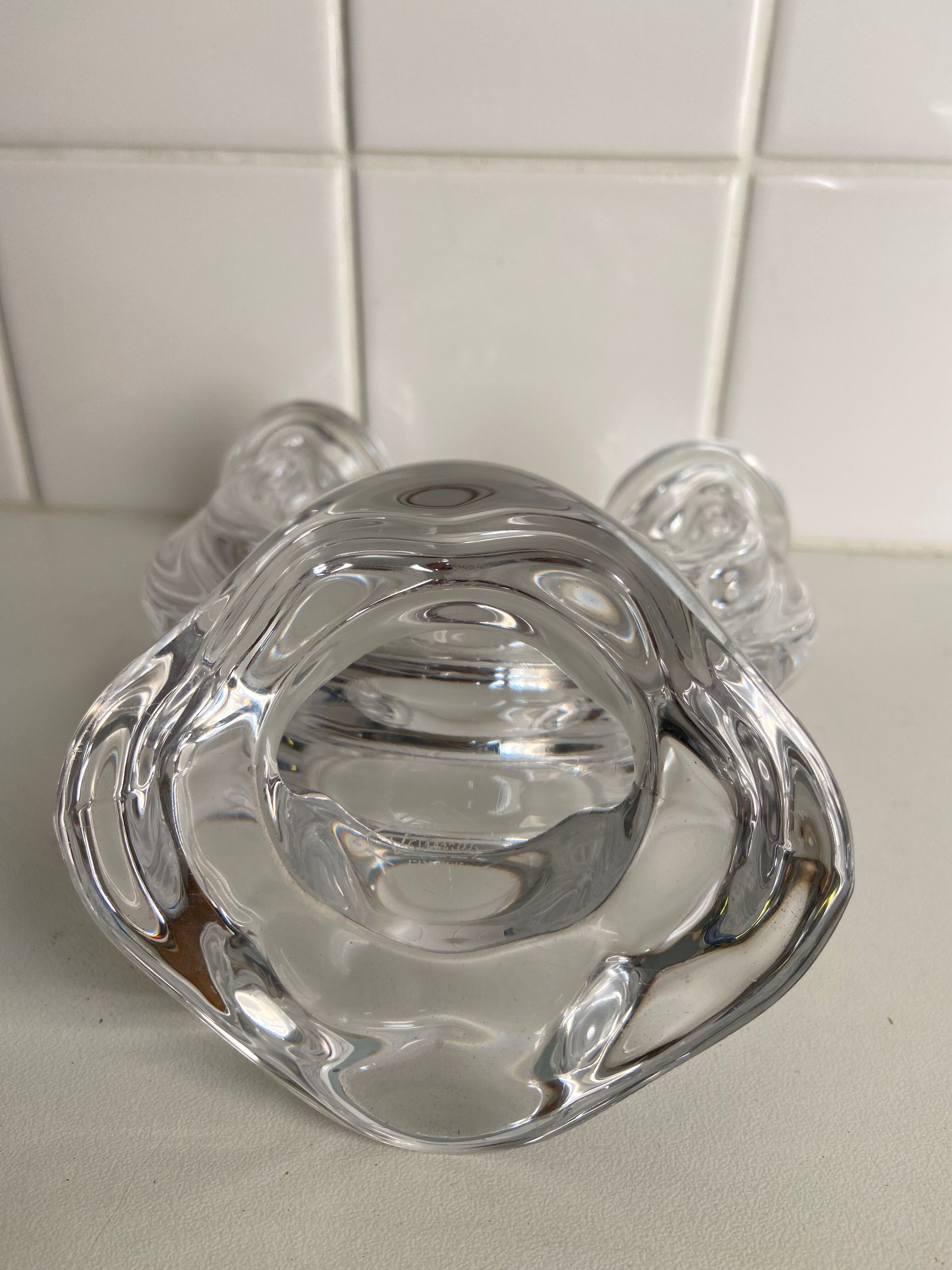 Bougeoir en cristal signé Art Vannes France