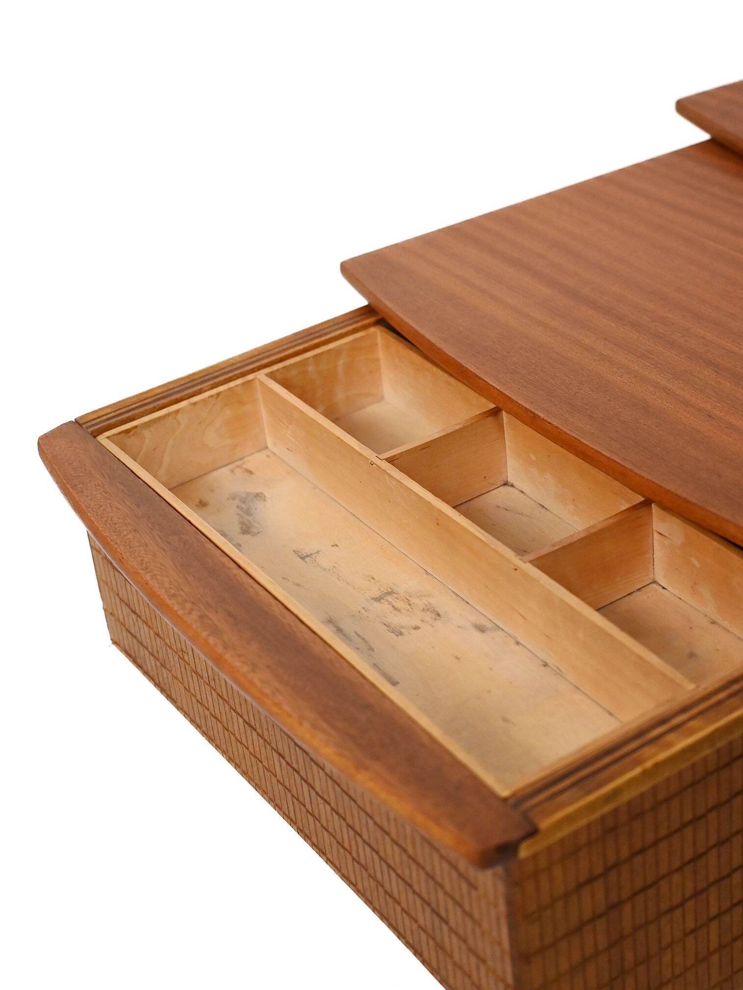 Pair of Scandinavian Nesting Coffee Tables with Yarn Box