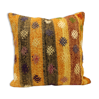 Housse coussin vintage 60x60 cm kilim