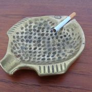 Brutalist Bronze Fish Ashtray, 1960s