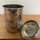 Set of two chrome-plated copper coffee/sugar jars stamped