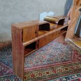 Art deco headboard in walnut bramble
