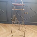 Vintage brass wire side table-magazine rack
