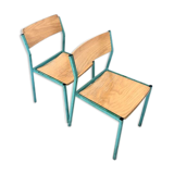 Paire de chaises d'écolier