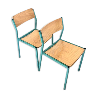 Paire de chaises d'écolier