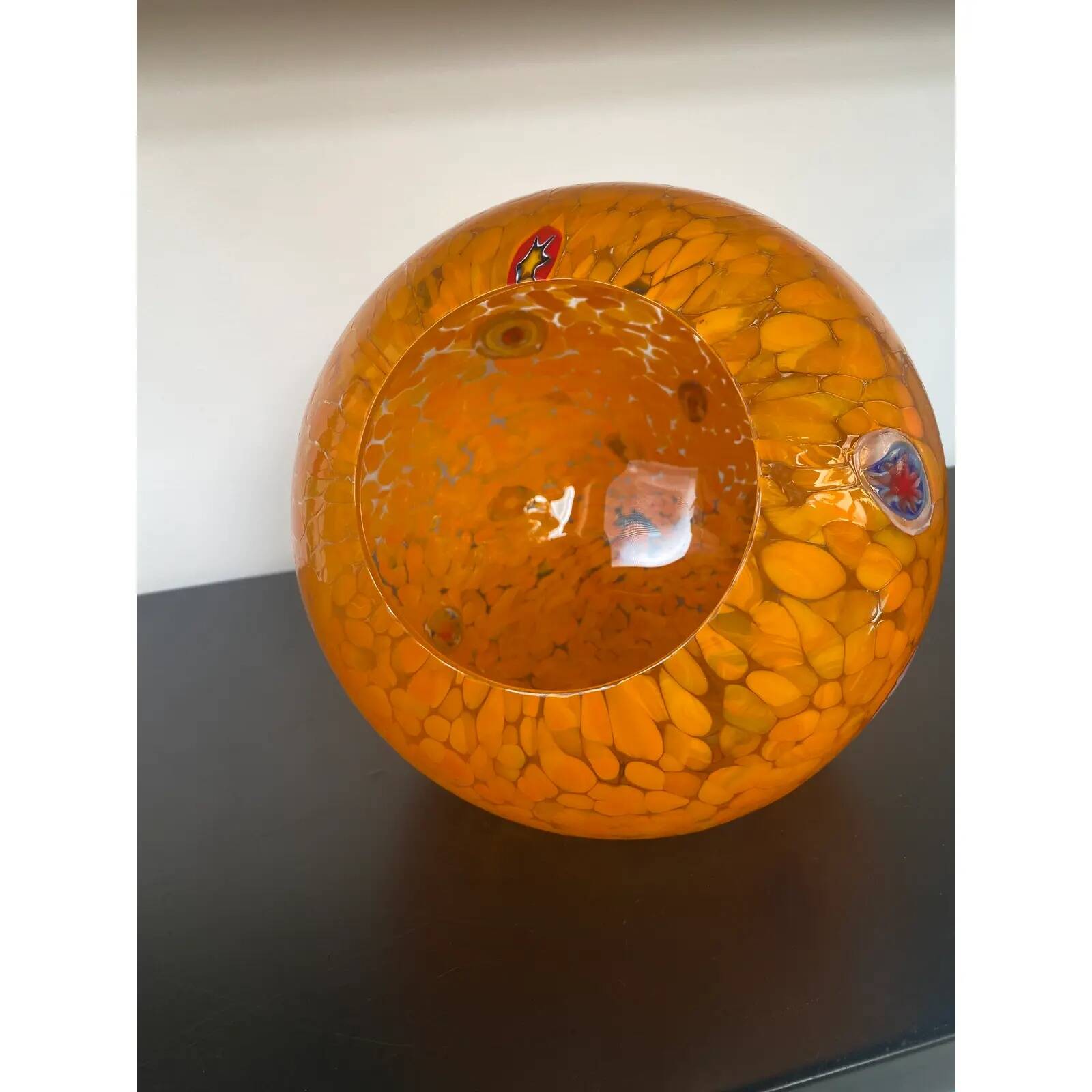 Italian Artistic Murano Glass Vase Multicolored With "Murrine" by SimoEng