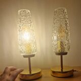 Arlus Textured Tulip Touch Bedside Lamp Duo