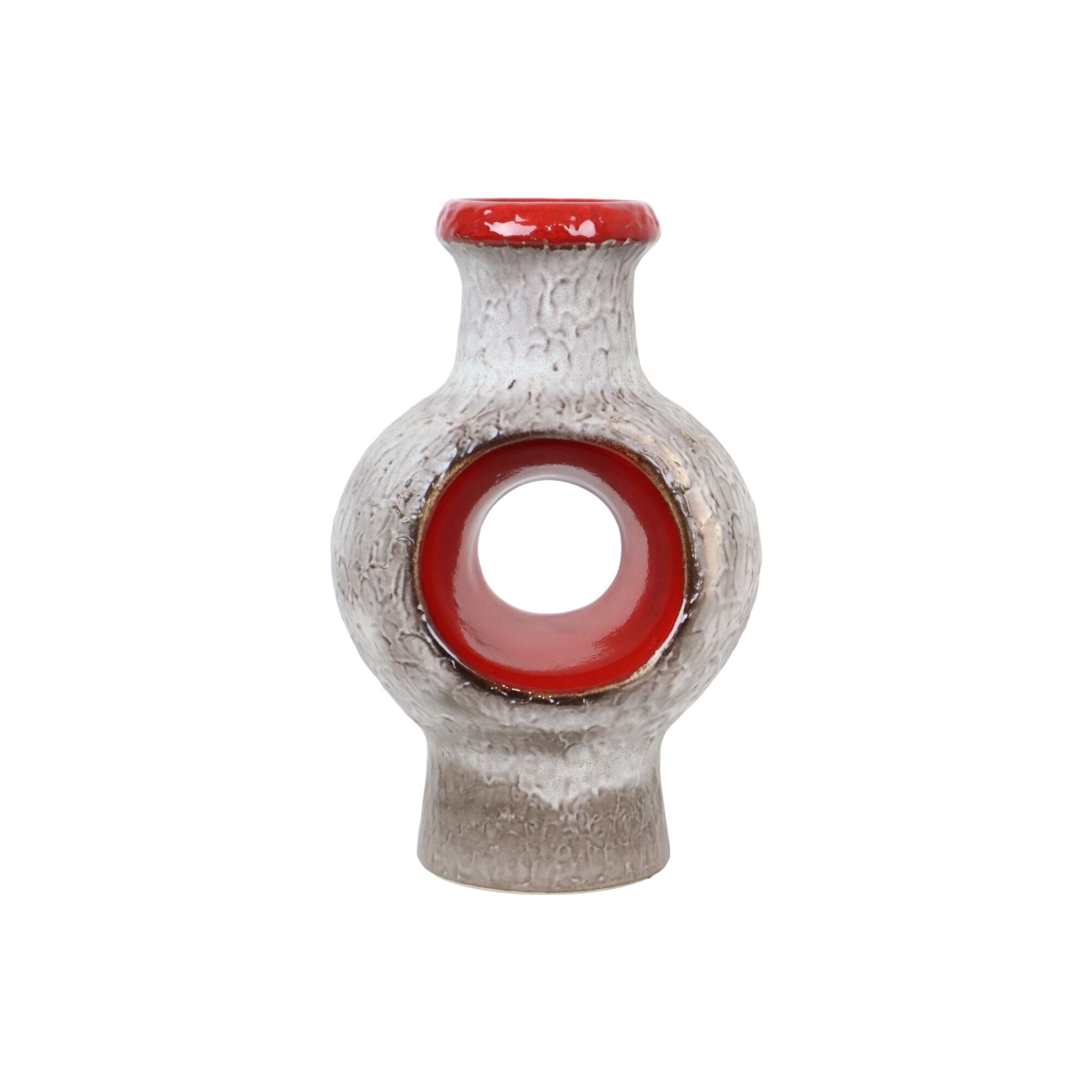 Fat Lava Donut Vase Red West Germany Rare Design 493-35