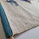 Handcrafted wall tapestry in dyed wool, bird decor, 67 cm by 84 cm