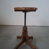 Sgabello da Pianoforte in Faggio Curvato e Paglia di Vienna