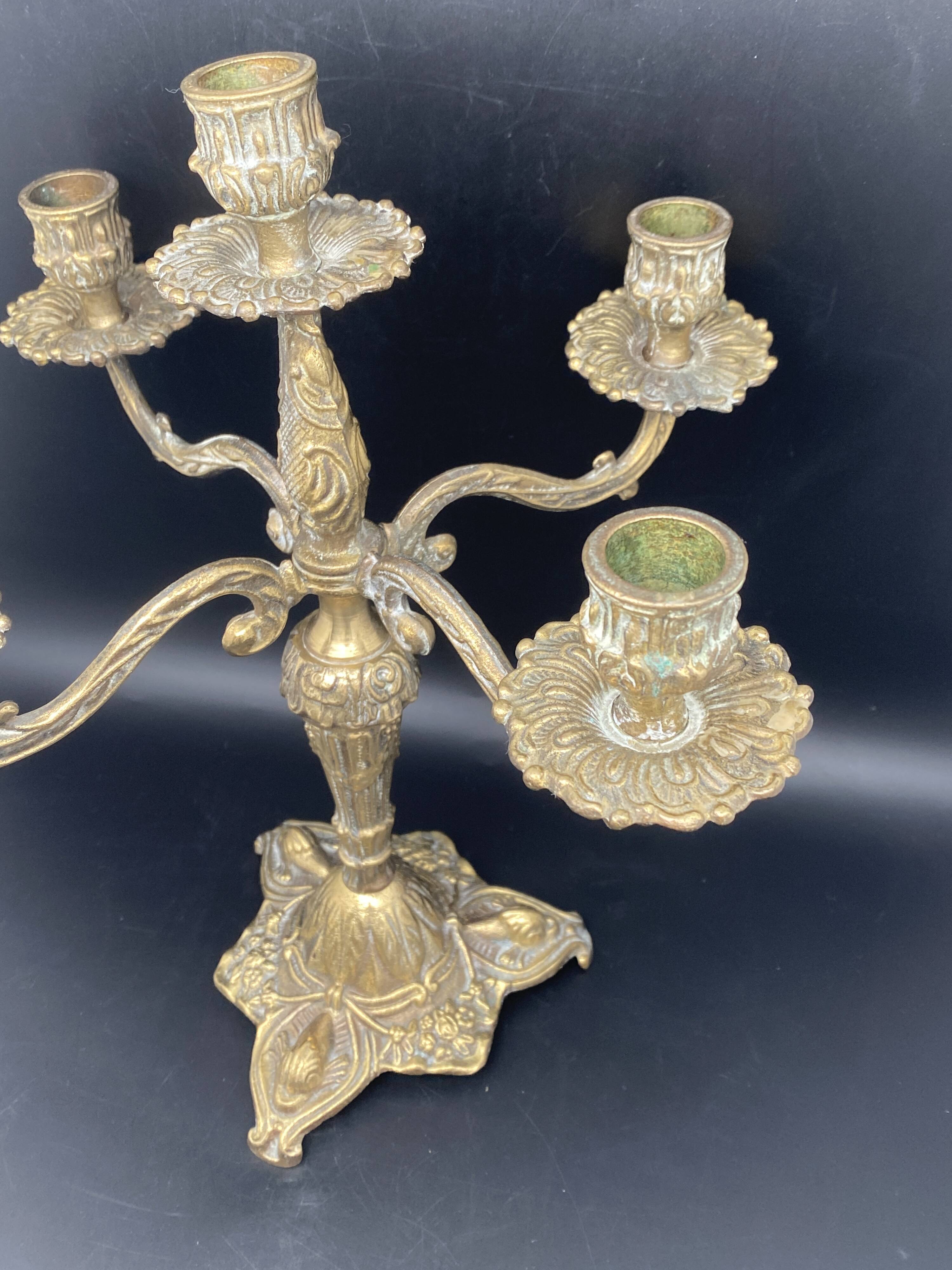 Chandelier 4 branches sculptées laiton – MPMDéc23JF21
