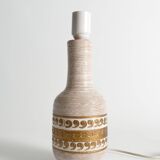 White and Gold Ceramic Table Lamp by Fratelli Fanciulacci, Italy 1970's