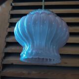 Pendant lamp globe molded glass rose