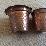 Set de 2 cache pots en cuivre