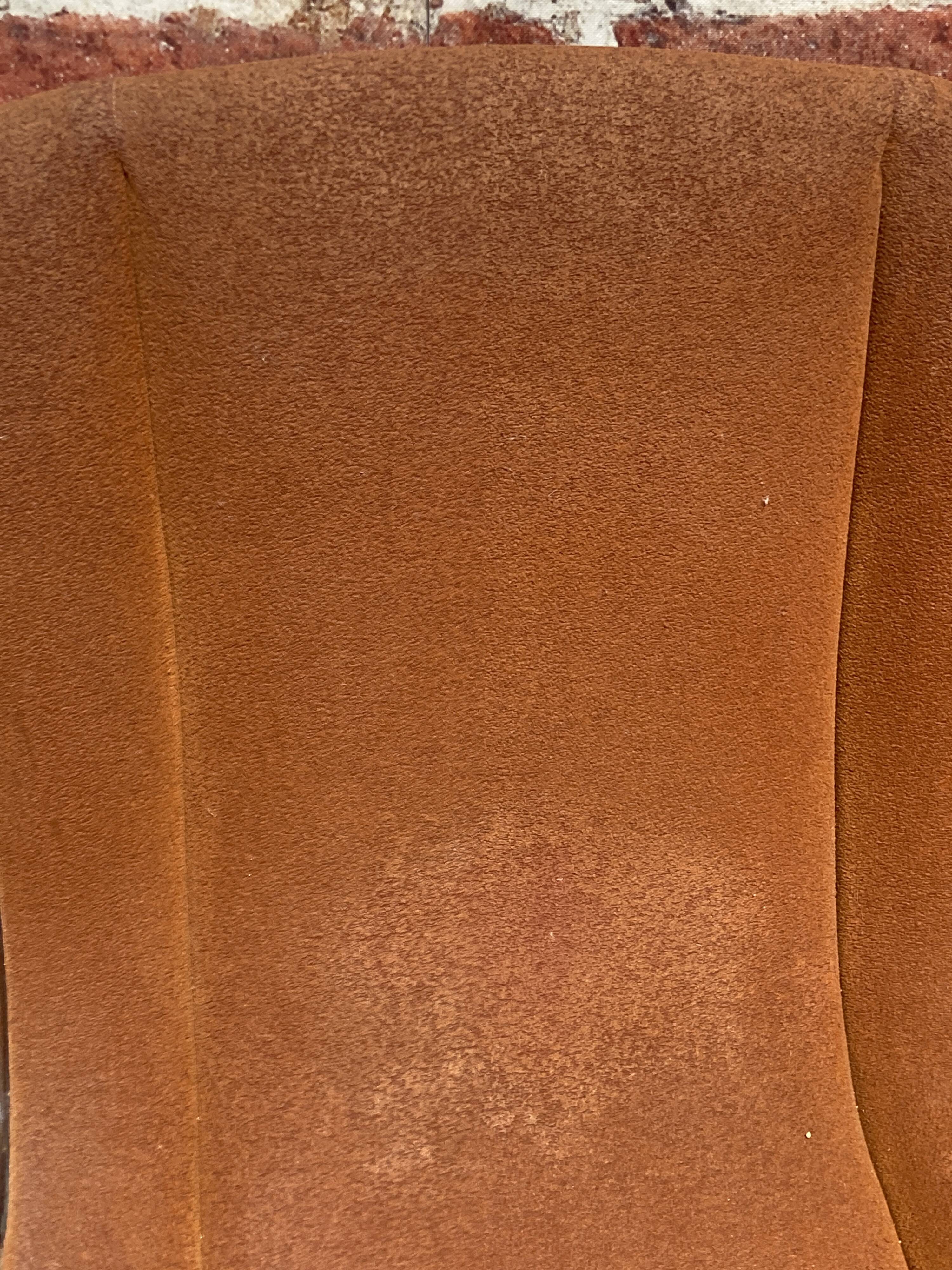 Suite of four Italian chairs in fabric and metal