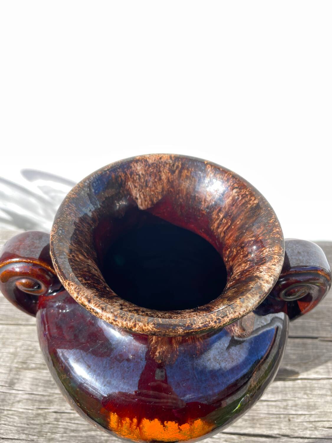 Art Deco brown ceramic vase