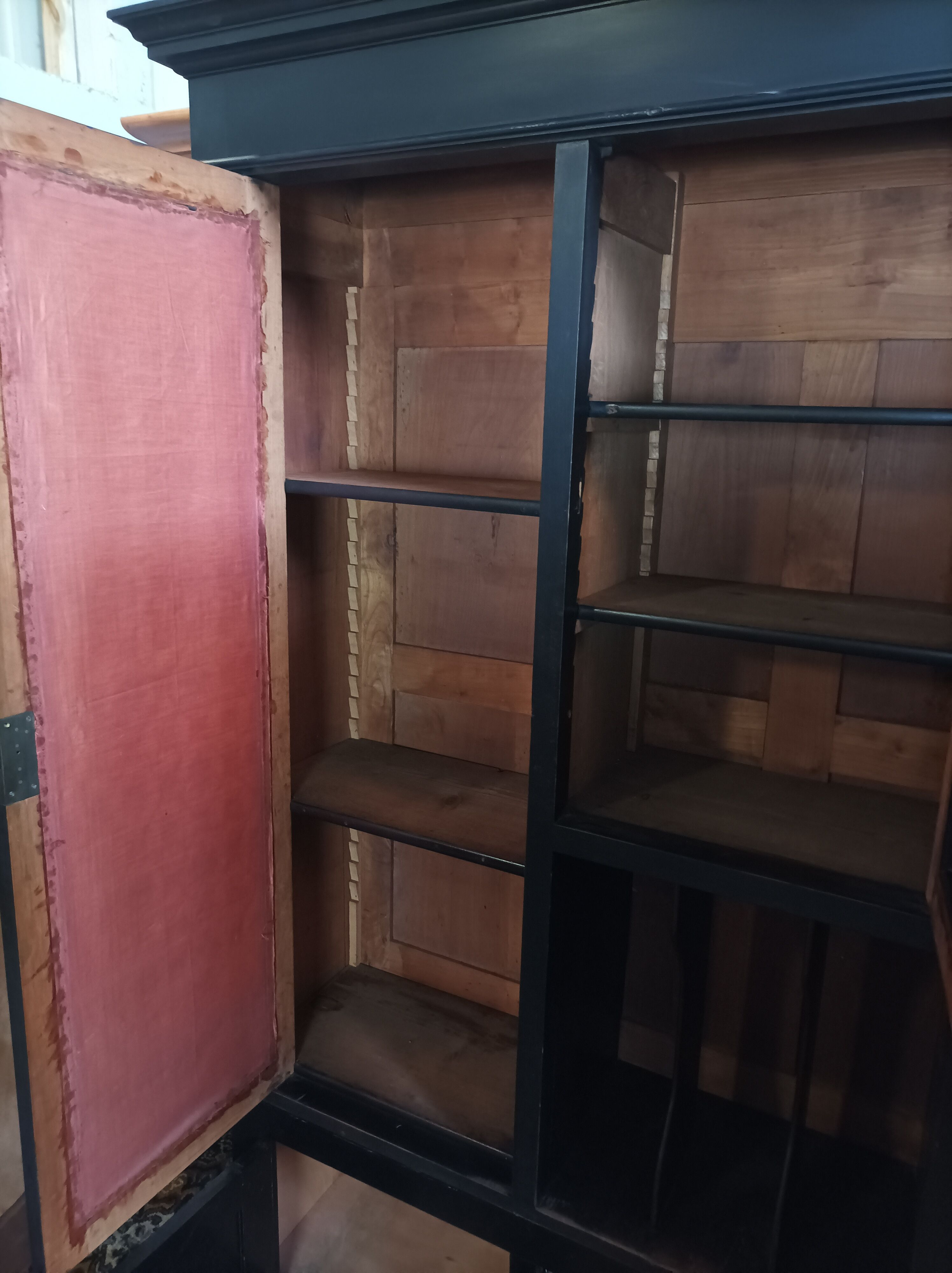 Vintage painted wooden bookcase