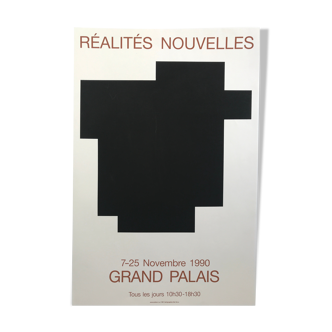 Affiche en sérigraphie d'Aurelie Nemours, Salon des Réalités nouvelles, 1990