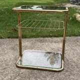Brass and glass side table, italy, 1970s