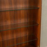 Walnut veneer display cabinet, 1960s