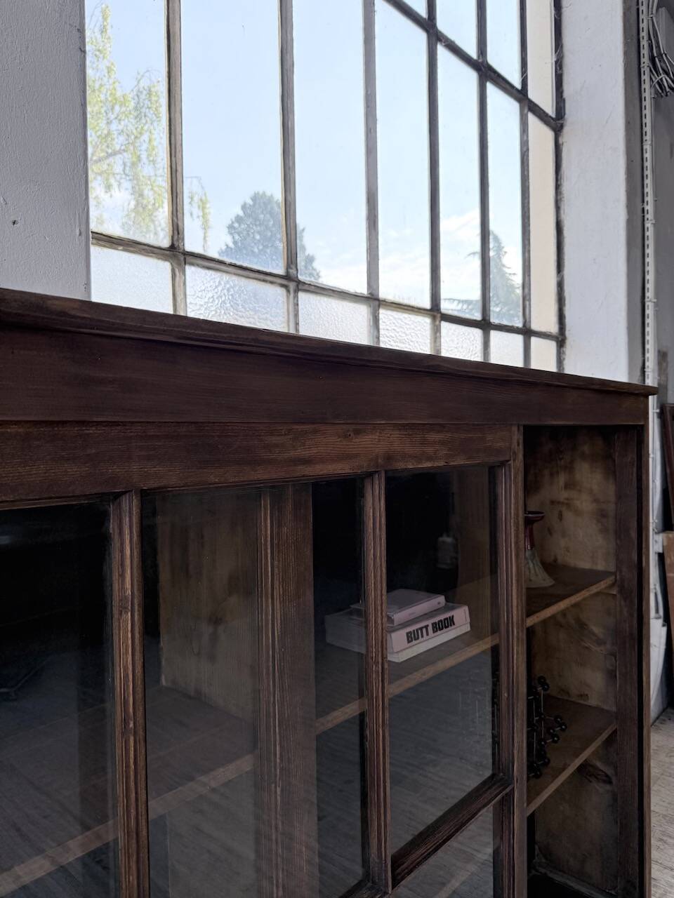 Enfilade meuble de métier XXL portes vitrées