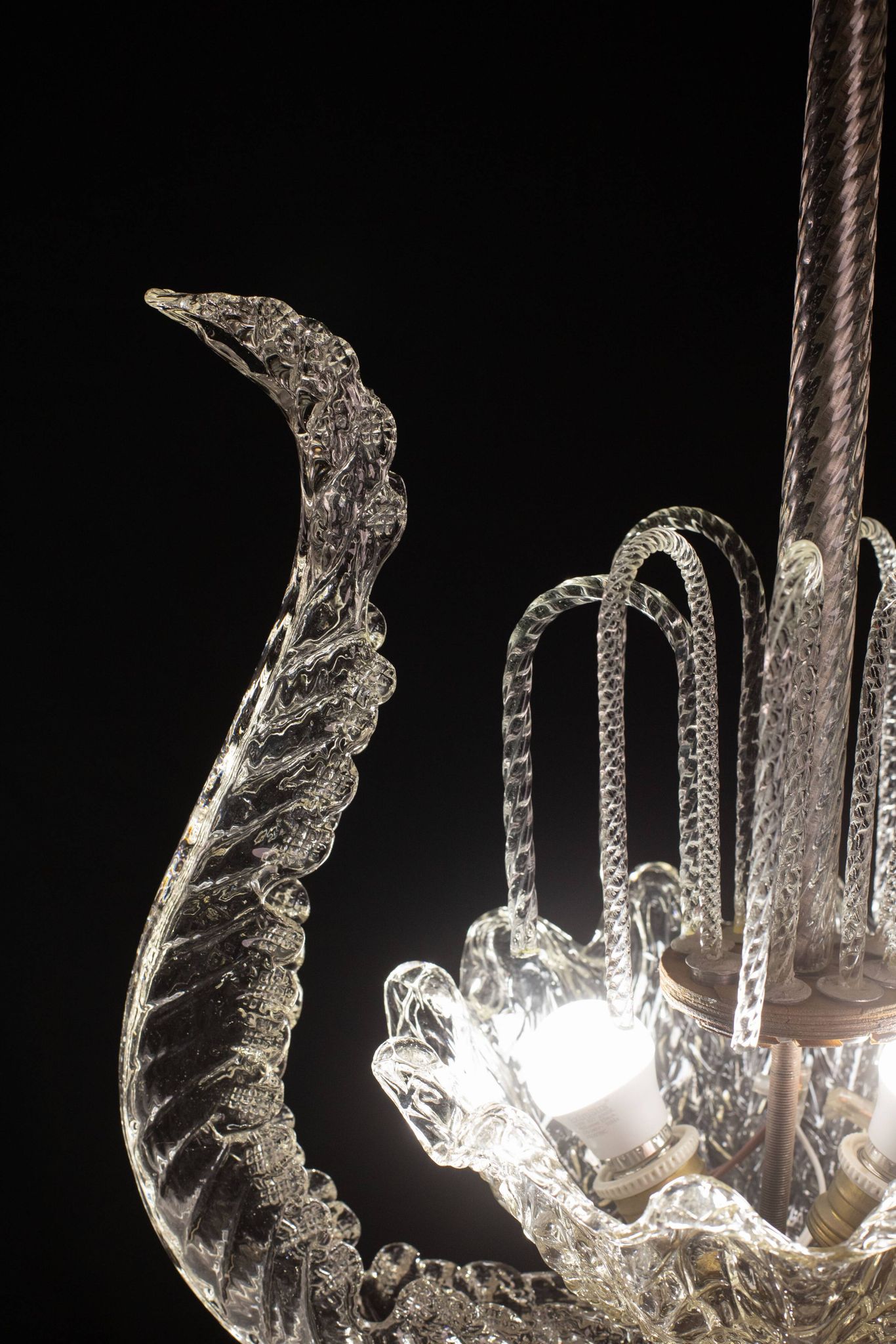 Art Decò Fountain Chandelier By Barovier e Toso, Murano Glass, 1940