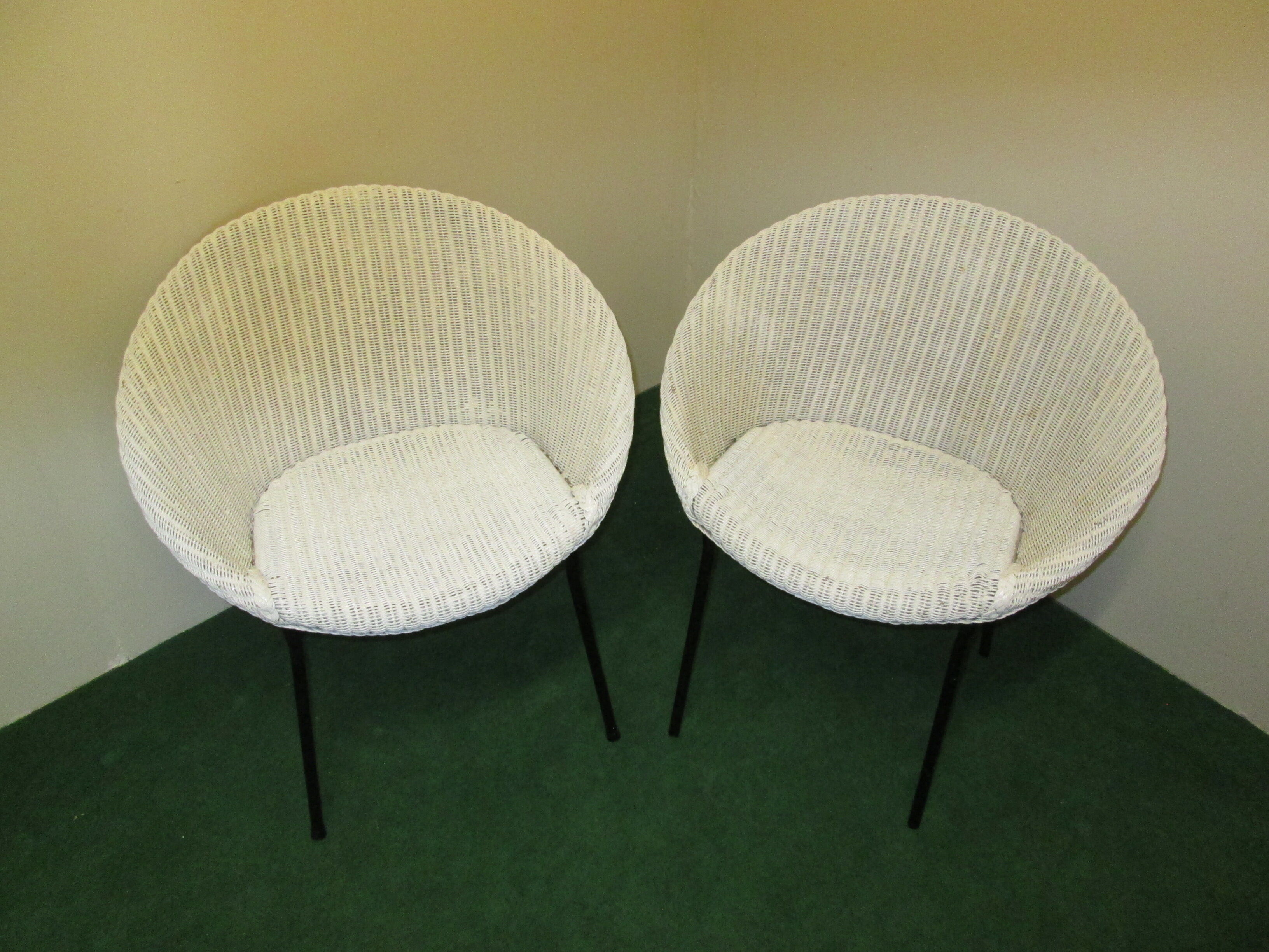 Pair of Lloyd loom armchairs 1922