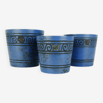 Ensemble de 3 pots de plantes ceramano pergamon hanns welling années 1950 1960