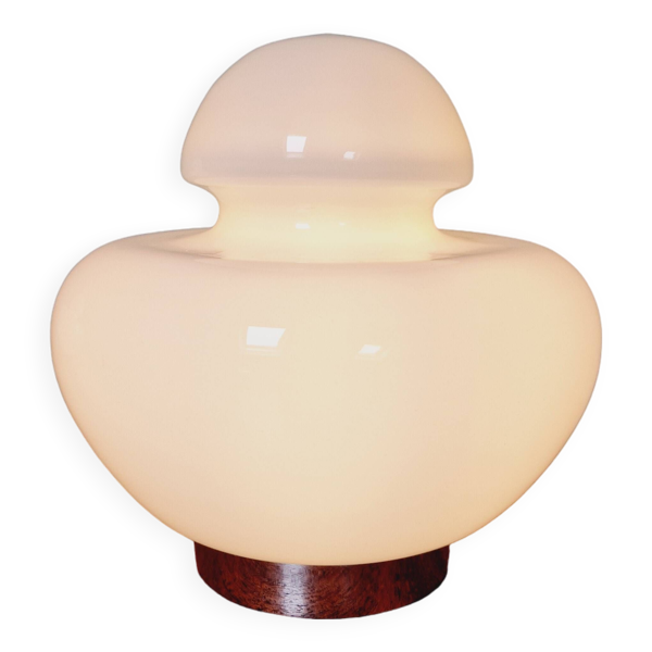 Lampe de table Space Age en opaline blanche, années 70