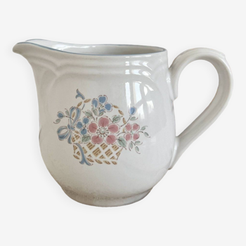 Vintage porcelain milk jug and floral pattern Country Basket collection