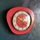 Vintage formica clock silent trapezoid wall clock "SMI red"