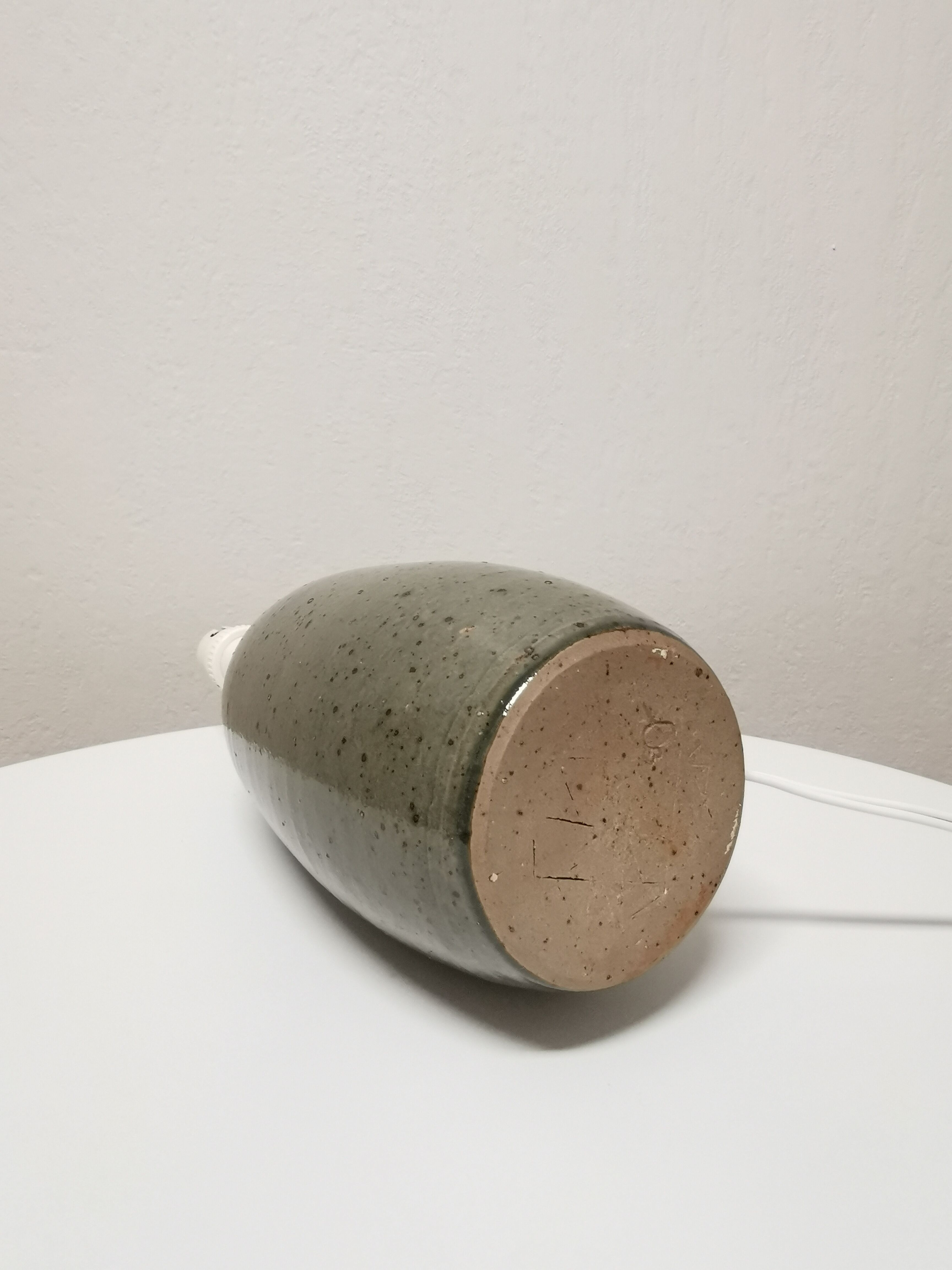 Enamelled stoneware table lamp, 1960