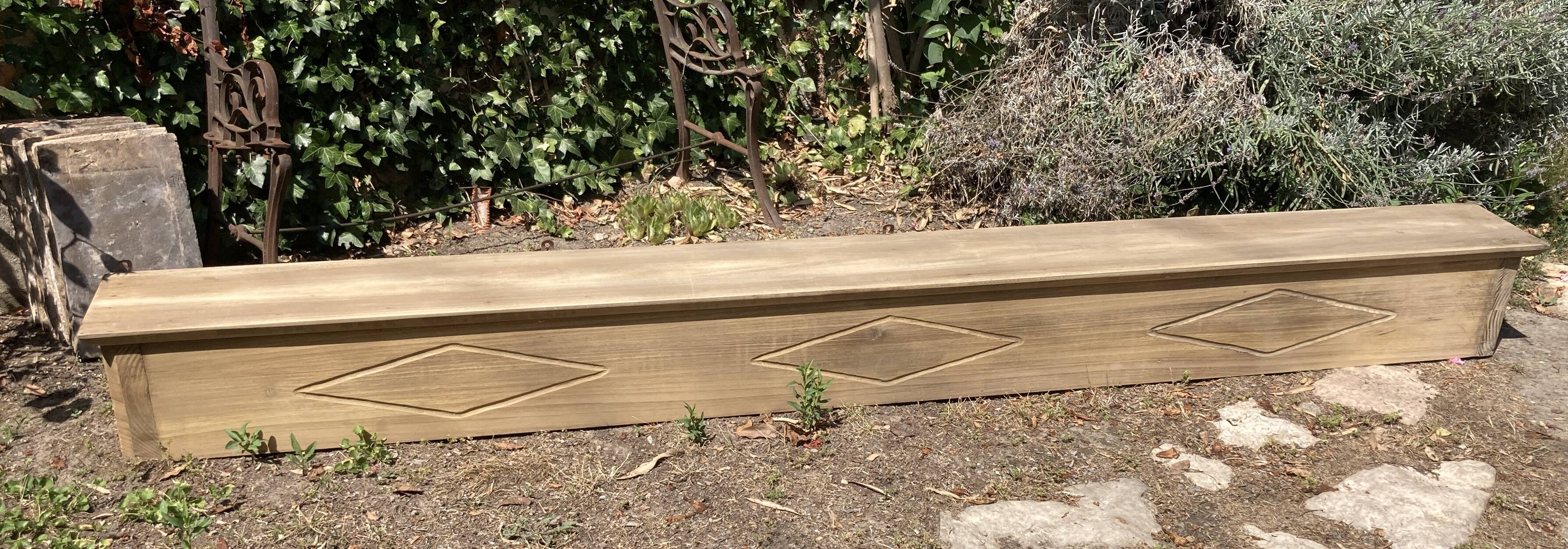 Very large and long shelf - 2m40 - raw wood