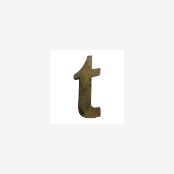 Letter T in patinated golden brass