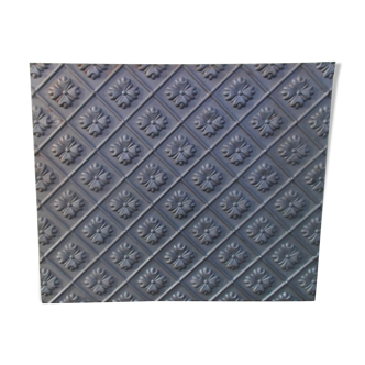 Plaque de cheminée fonte décor trèfle 4 feuilles fonderie d'art Stern 67 X 78 cm
