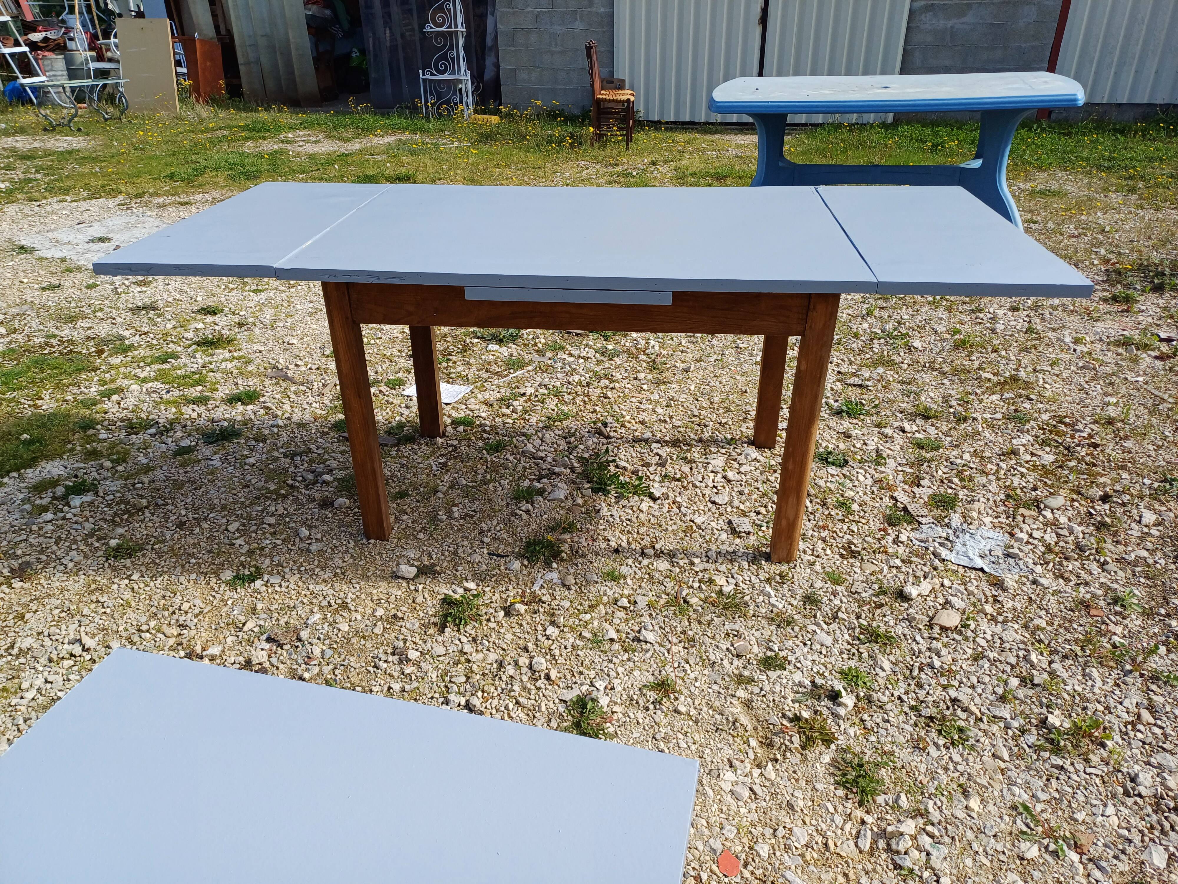 1950s Wooden Table with Extensions