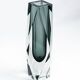 Faceted submerged vase, grey-blue Murano glass – dlg Flavio Poli