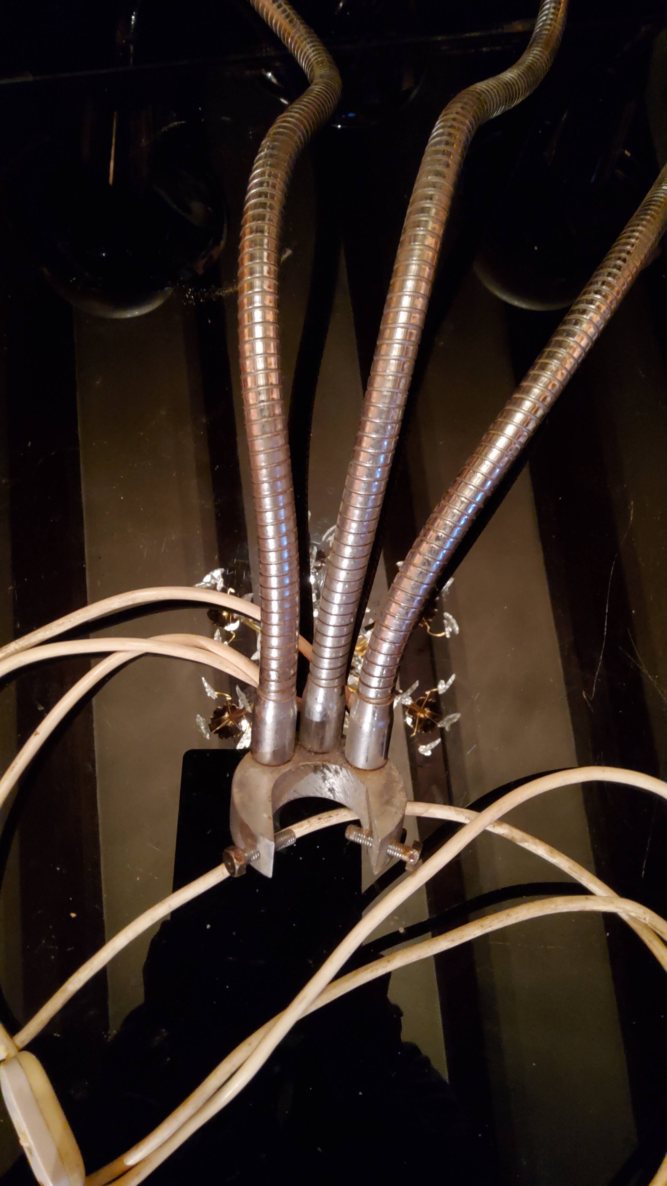 Large chrome lamp of the 70s 3 arm office architect