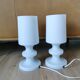 Ensemble de 2 lampes de table vintage en verre blanc, signées Ivan Jakes, Tchécoslovaquie, années 1960